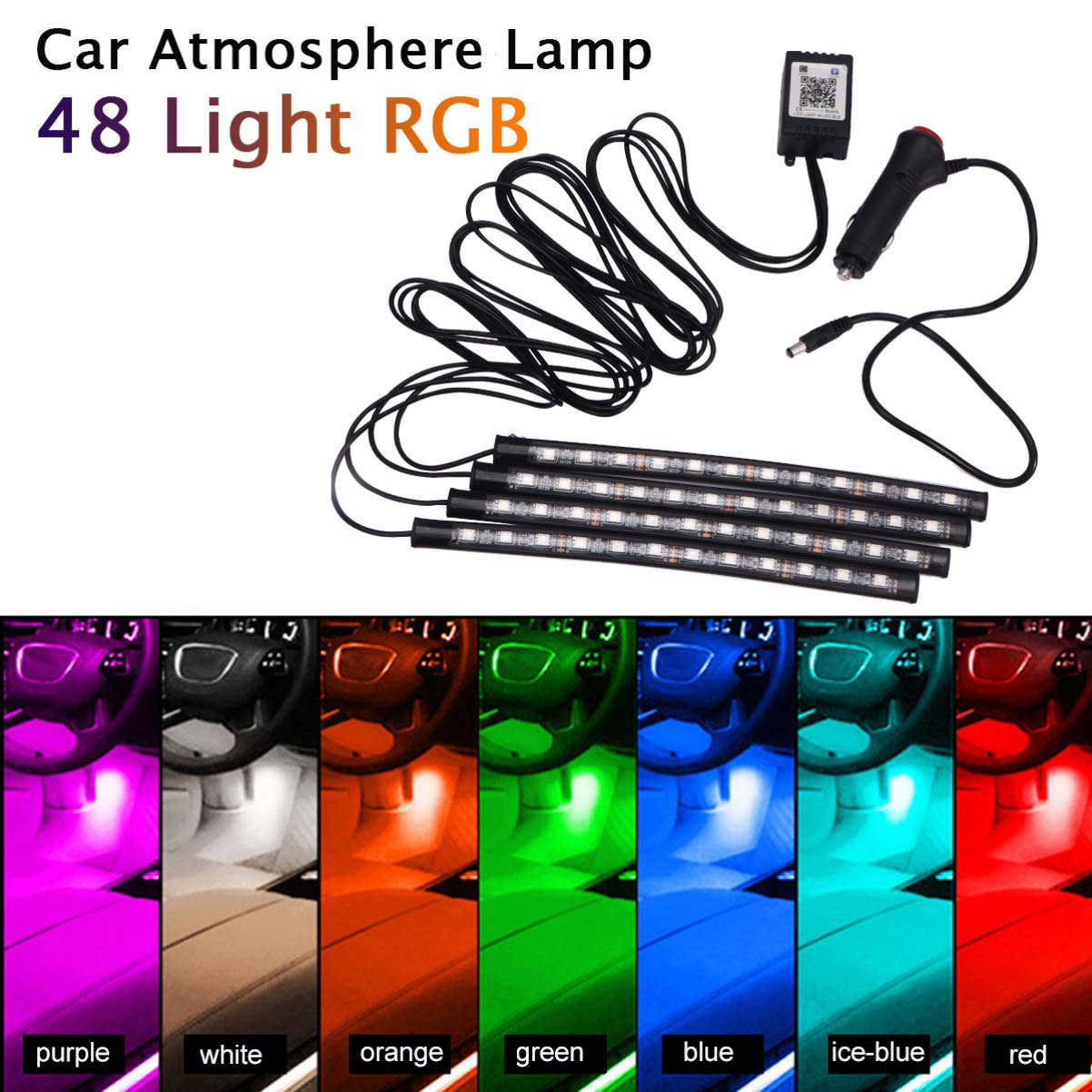 Garneck Voice-Activated LED Car Light Strips - Interior Car Atmosphere Lighting with Voice Control & Music Sync - Perfect for Night Driving, Car Parties & Custom Vehicle Decoration