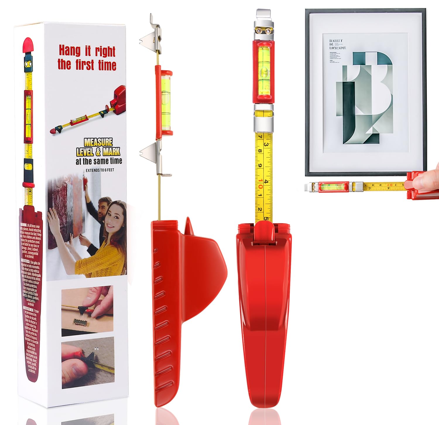 All-in-One Picture Hanging Level Kit - Portable Leveling Tool for Hanging Pictures, Mirrors, TVs & Shelves | Perfect for Home Decor, Gallery Walls & Professional Installations