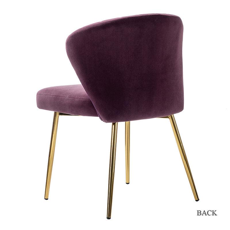 Modern Dining Chairs Set of 4 - Mid Century Metal Leg Side Chairs for Kitchen, Dining Room & Office - Aruna Contemporary Upholstered Seating
