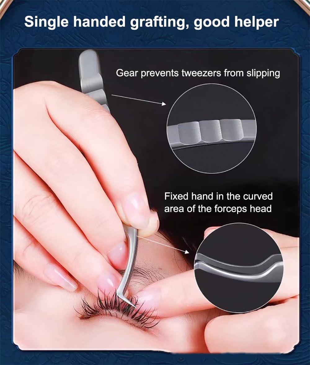 1Pcs Professional Eyelash Extension Tweezers - Volume Isolation & Precise Lash Clips with Nano Technology for Eyelash Blossoming & Grafting (UKR-05 Guifei Tweezers) - Perfect for Salon, Home Use & Professional Lash Artists
