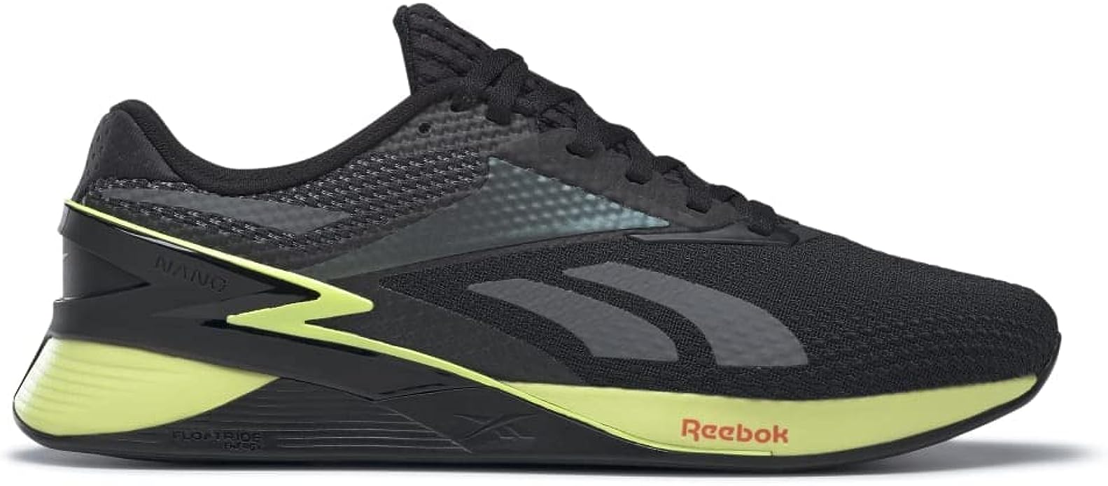 Reebok Nano X3 Men's Training Shoes - Black/Energy Glow/Smash Orange - Size 5.5 D Medium - CrossFit & Gym Workout Shoes for Weightlifting & High-Intensity Training