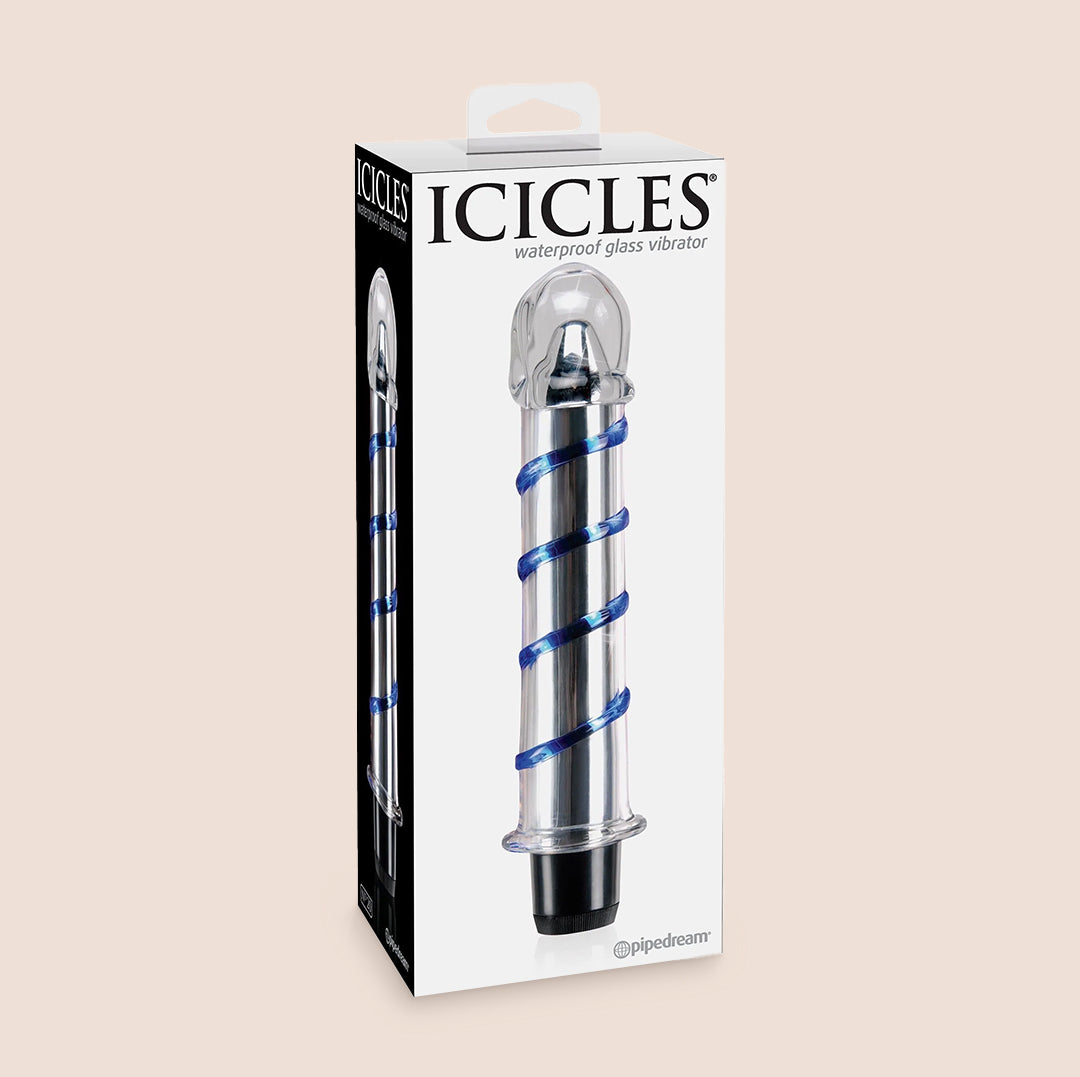 Icicles No. 20 Vibrating Glass Dildo - Sensual Adult Toy for Couples & Solo Play, Smooth Surface for Ultimate Pleasure | Perfect for Romantic Nights & Personal Exploration
