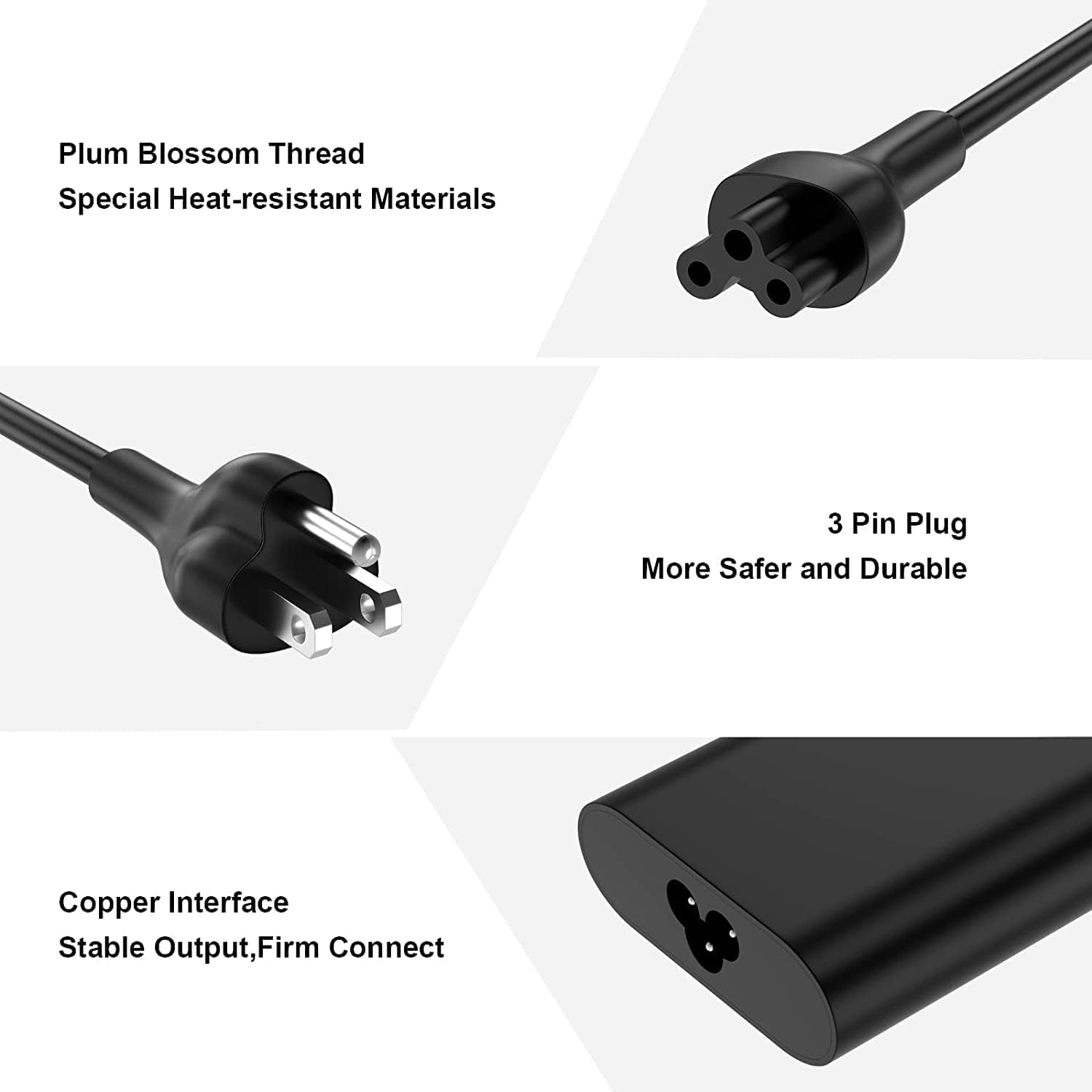 65W 45W USB C Laptop Charger for Dell - Compatible with Dell Latitude 5420 7420 5520 5530 7320 7390, XPS 12 13 15, Chromebook, Inspiron, Vostro - AC Adapter Power Supply Cord for Home Office Travel Use