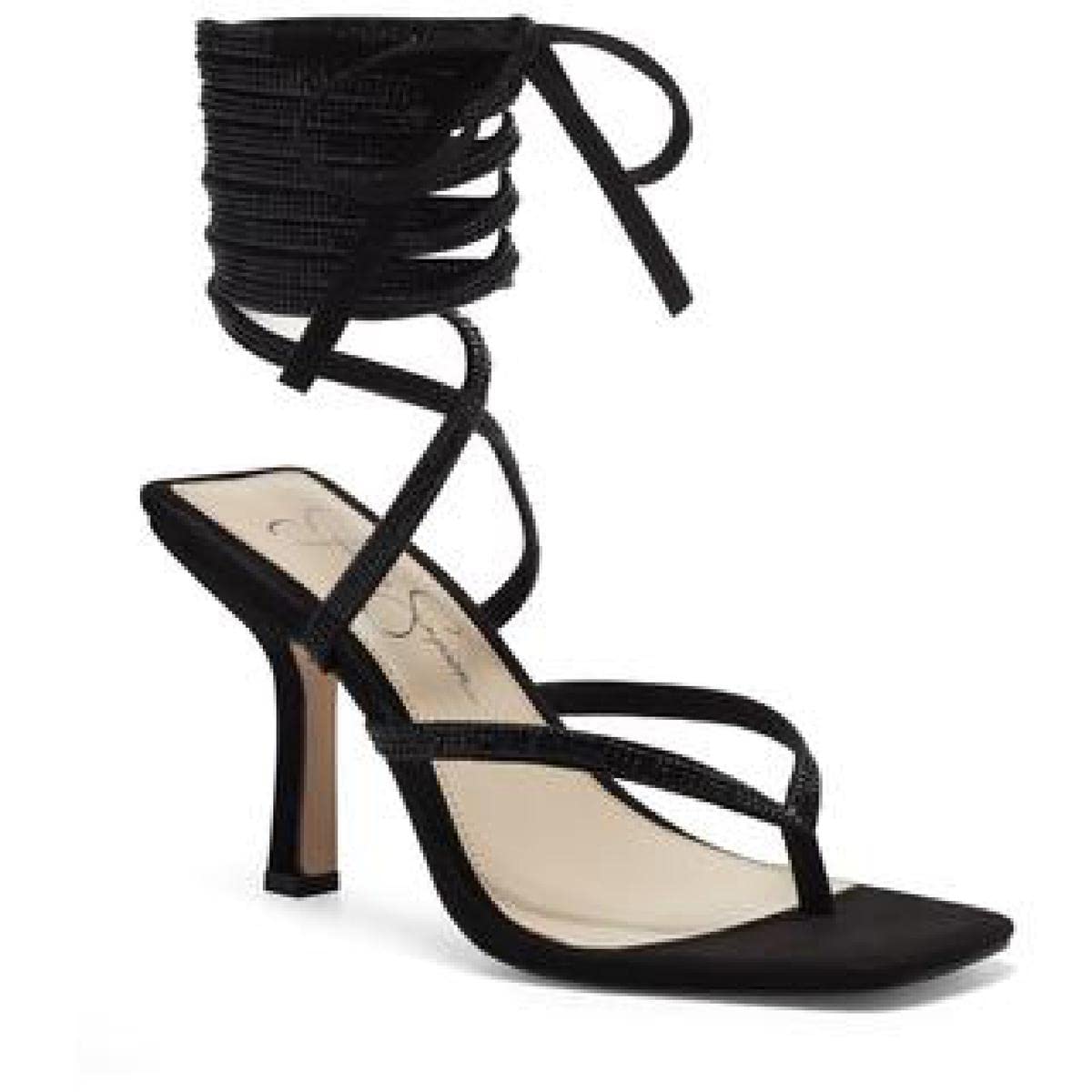 Jessica Simpson Kelsa 2 Women's Rhinestone Ankle Strap Dress Sandals | Comfortable Heels for Weddings, Parties & Special Occasions