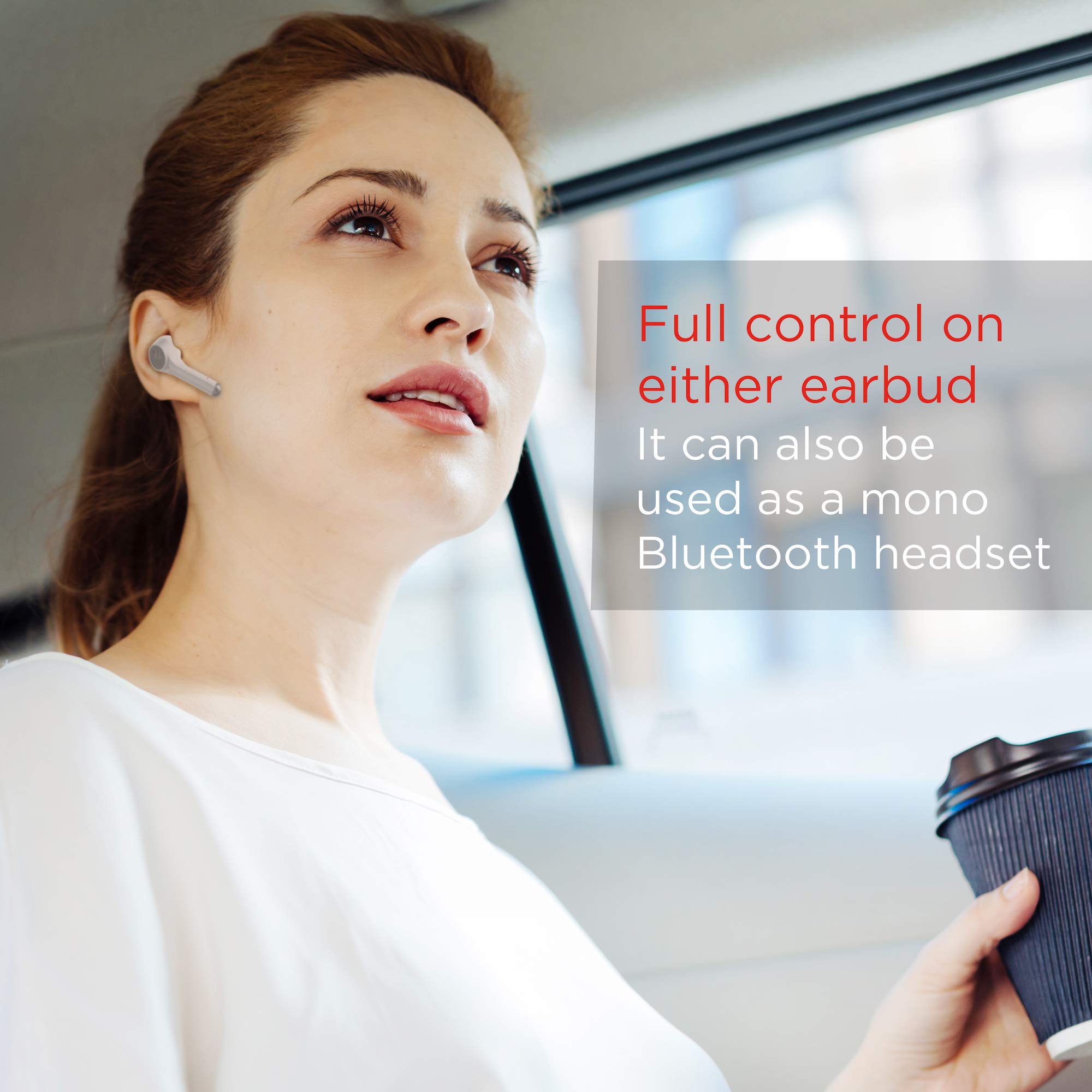 Motorola VerveBuds 800 True Wireless Earbuds - IPX4 Waterproof Bluetooth 5.0 Headphones with Noise Cancelling Mic, 6H Playtime & Charging Case - for Gym, Running, Work & Travel