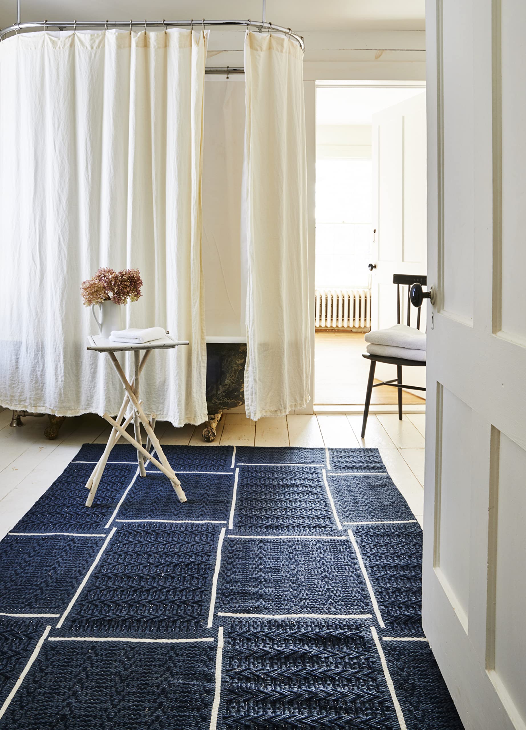 NuStory Indoor Outdoor Woven Camp Chairs - 5'x8' Ultra Durable Modern Area Rug for Living Room, Entryway, Patio & Camping - Indigo Blue Home Decor & Outdoor Comfort