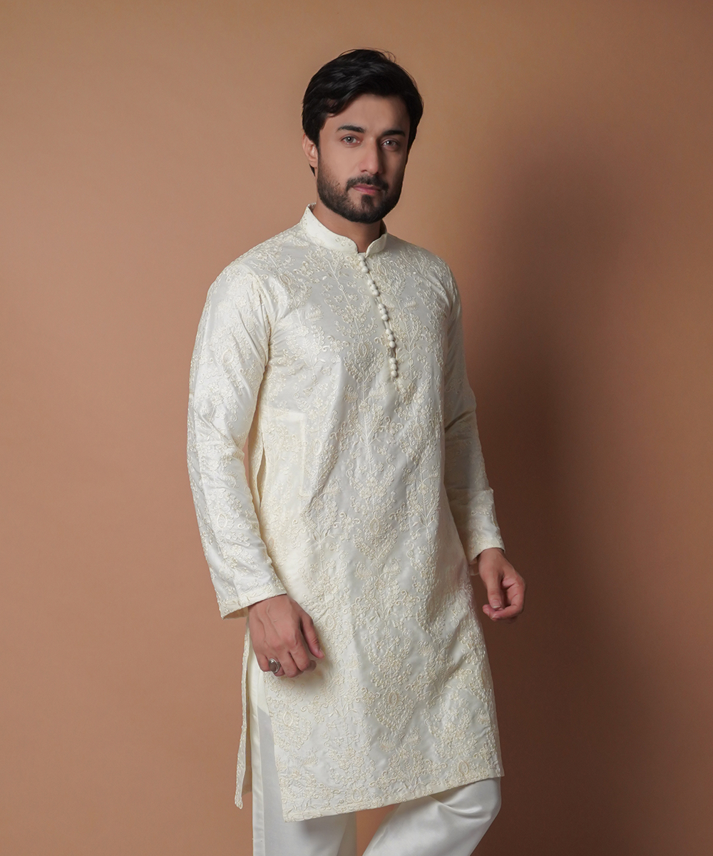 Elegant Chikankari Kurta & Pyjama Pants Set for Women - Handcrafted Indian Ethnic Wear for Festivals, Weddings & Casual Outings