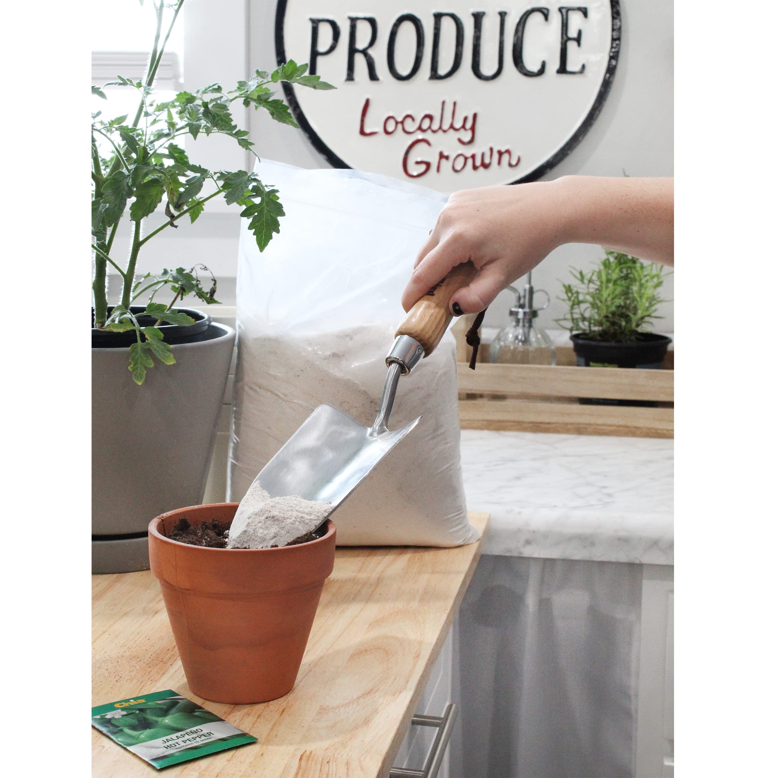 Premium Oyster Shell Flour Soil Conditioner (1 Quart) - Organic Gardening Soil Amendment for Plants | Improves Soil Structure & Nutrient Absorption for Vegetables, Flowers & Lawns