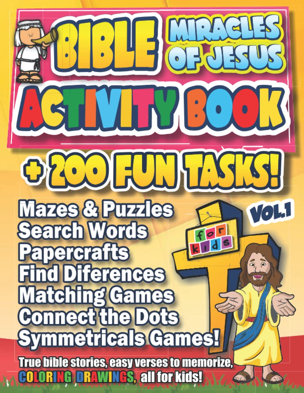 Jesus Miracles Activity Book - 200 Fun Bible Tasks for Kids: Mazes, Puzzles & Crafts
