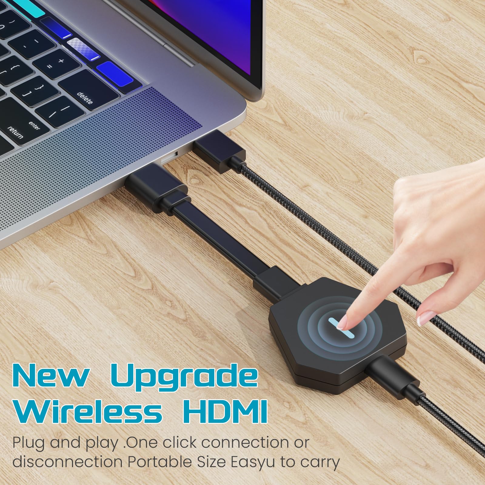 5G Wireless HDMI Transmitter and Receiver Kit - 1080P@60Hz, 165ft Range - Compatible with PC, Laptop, Nintendo Switch, TV Box to TV/Monitor/Projector (Black) - Perfect for Home Theater, Gaming & Office Presentations