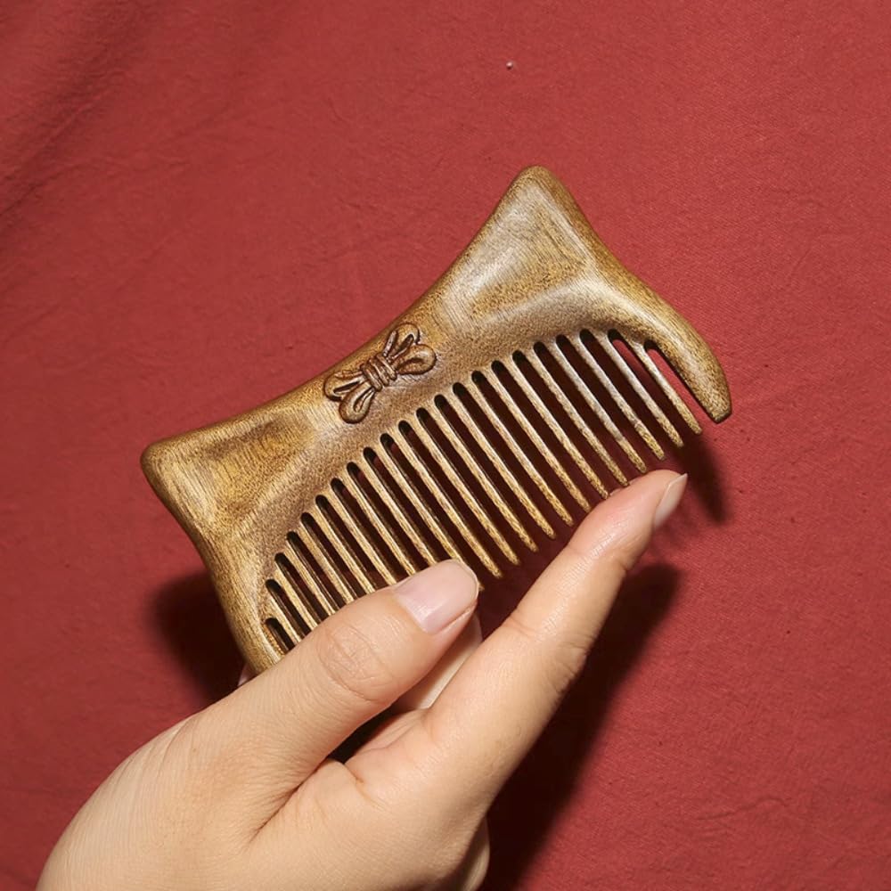 10cm Chinese Style Nanmu Wood Massage Comb - Handmade Wooden Hair Comb for Scalp Massage & Relaxation, Perfect for Stress Relief & Hair Care at Home or Salon