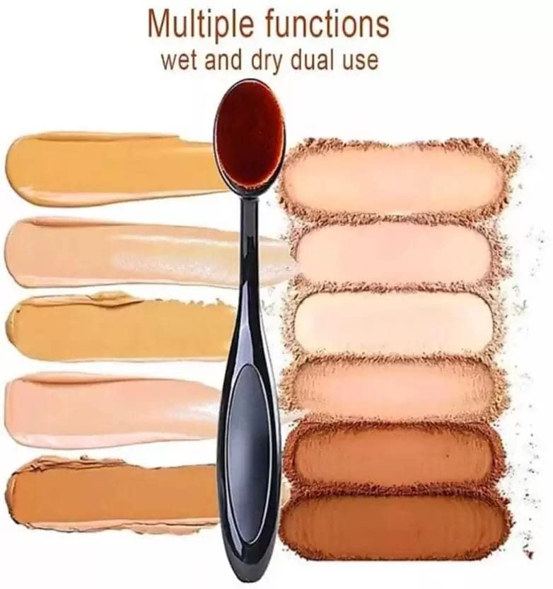 Professional AIR BEAUTY Soft Oval Foundation & Blusher Brush - Premium Makeup Brush for Flawless Blending (Pack of 1) | Perfect for Liquid, Cream & Powder Cosmetics | Ideal for Everyday Makeup & Professional Use