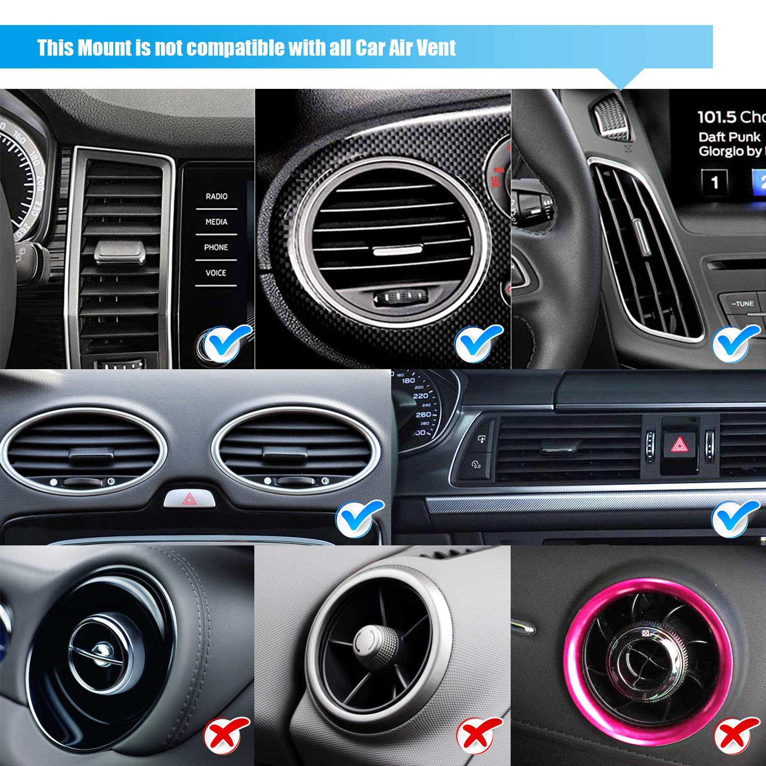 WizGear Car Phone Mount - Universal Air Vent Phone Holder with Twist Lock Base for iPhone Xs/XS Max/8/7/6, Samsung Galaxy S & More - Perfect for Hands-Free Driving & GPS Navigation