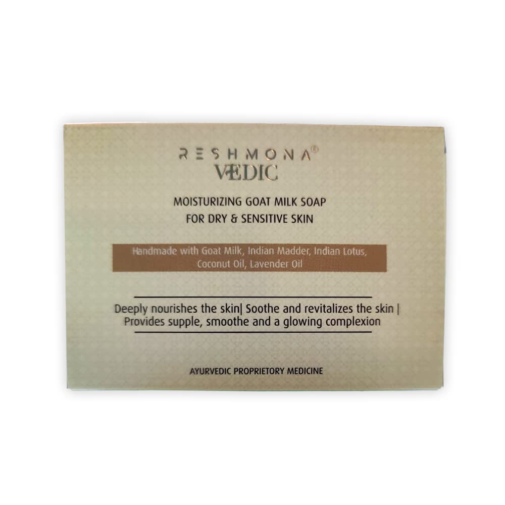Reshmona Vedic Goat Milk Soap - Natural Moisturizing Bar for Dry & Sensitive Skin - Handmade with Organic Ingredients for Face & Body Care - Perfect for Daily Use & Gift Giving