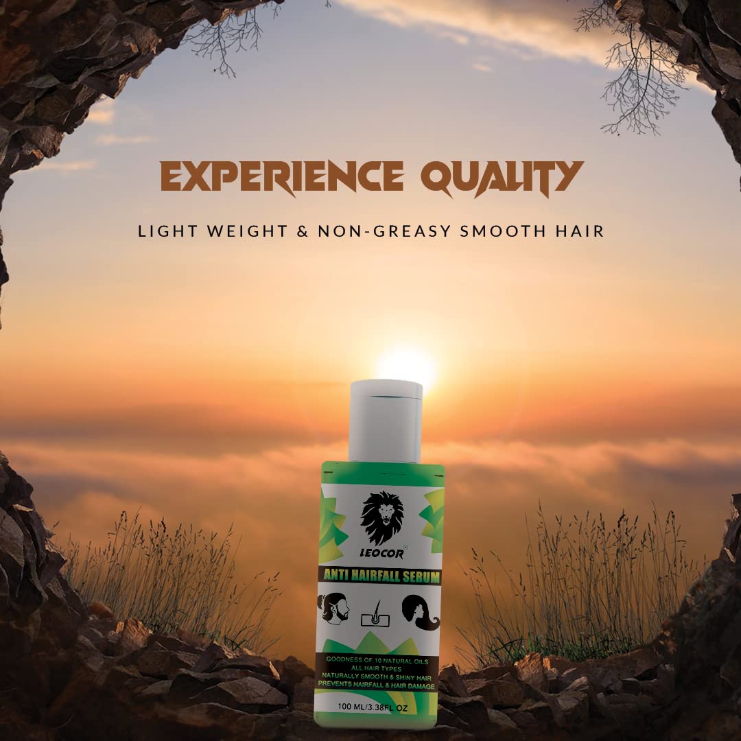 Leocor Hair Serum for Silky Smooth Hair - Anti-Frizz Treatment for Strong, Tangle-Free & Shiny Hair - 100ml - Perfect for Daily Styling & Heat Protection