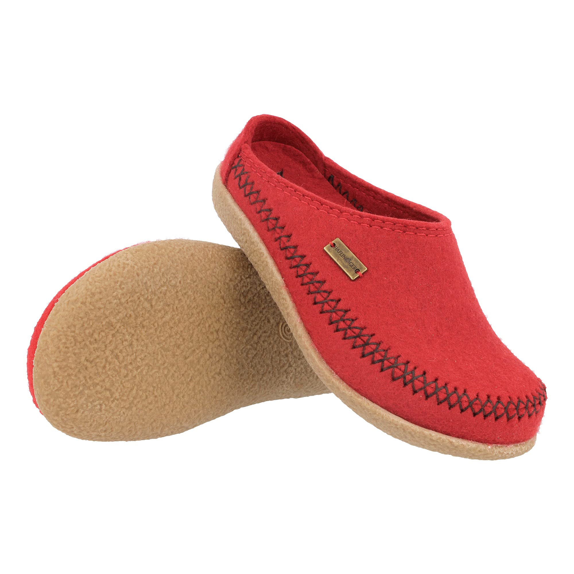 HAFLINGER Unisex Fletcher Credo Clog Slippers - Comfortable Wool Felt House Shoes for Men & Women - Perfect for Indoor, Spa, and Relaxation at Home