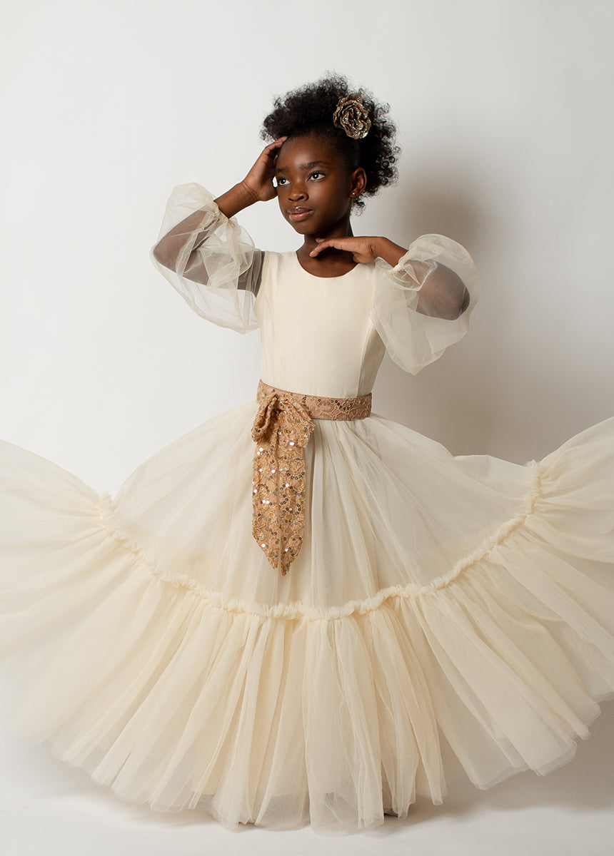 Elegant Cream Tianna Dress for Women - Perfect for Weddings, Parties & Special Occasions