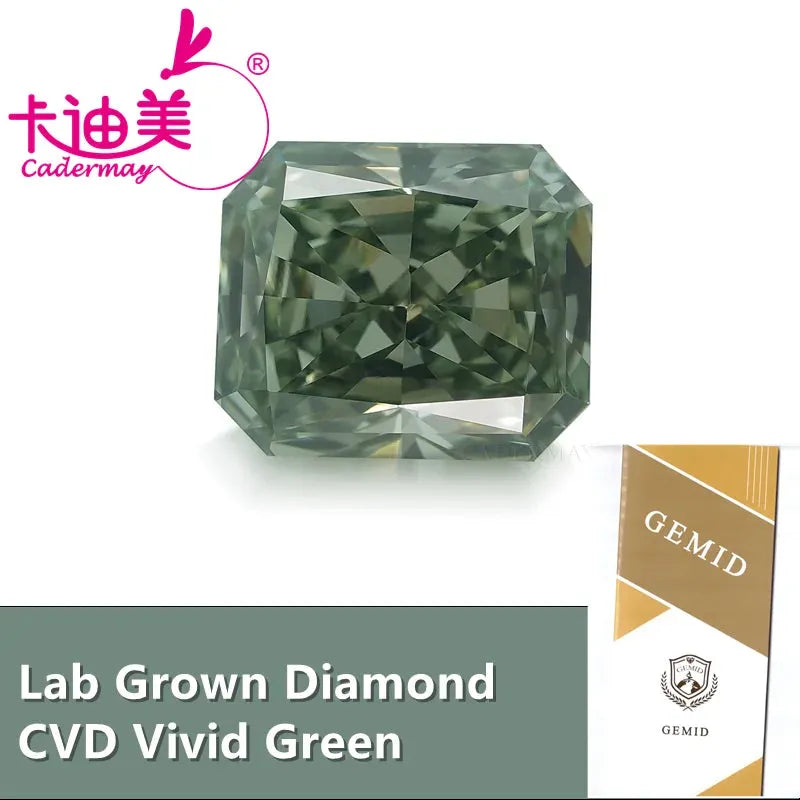 **Vivid Green VS1 Clarity CVD Lab-Grown Diamond Loose Stone for Jewelry Making – Engagement Rings, Earrings & Pendants**