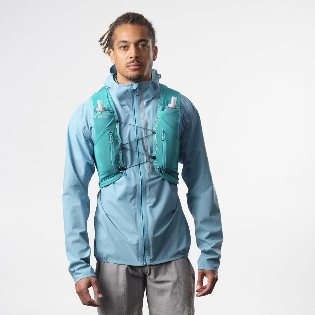 Salomon Advanced Skin Running Backpack - Lightweight Hydration Pack for Trail Running & Hiking - Peacock Blue (Set of 12) - Perfect for Outdoor Adventures & Fitness Training