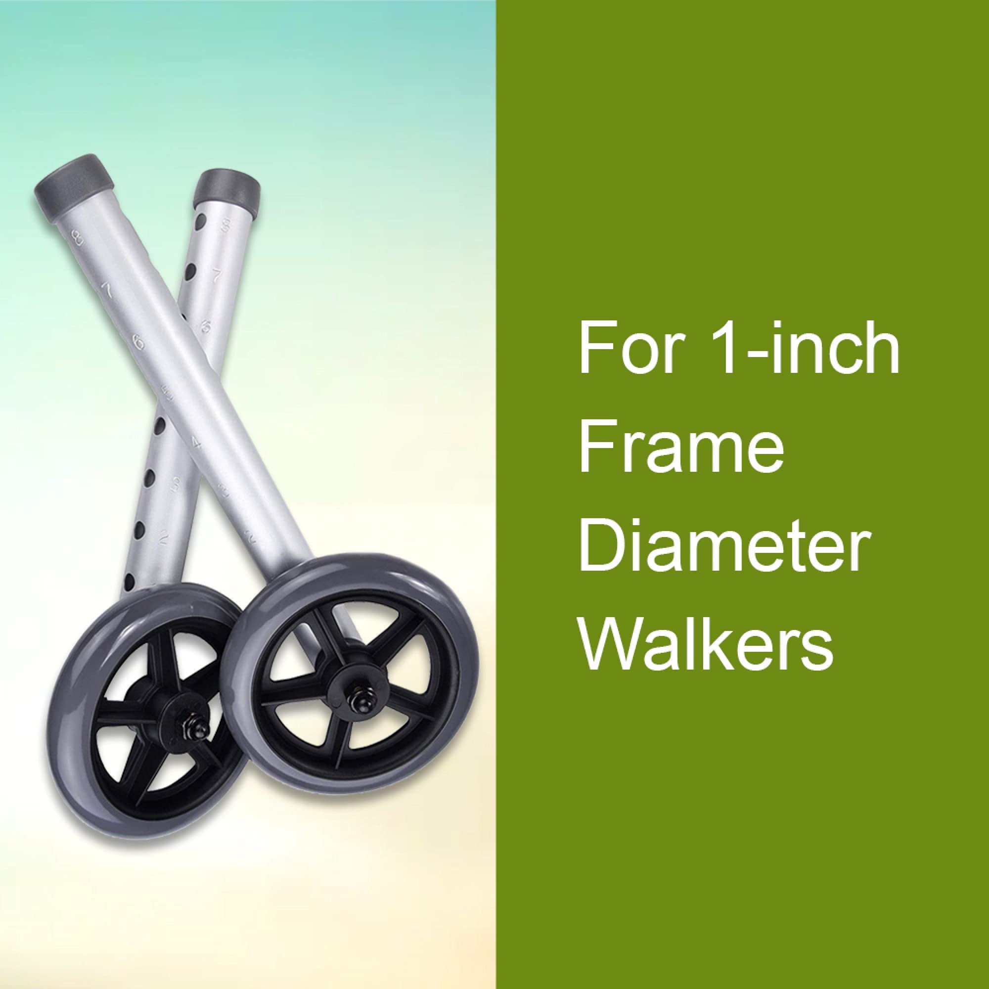 McKesson Universal Walker Wheels - Adjustable 5-Inch Caster Wheels (25 Pairs) - Ideal for Mobility Walkers, Rollators, and Medical Equipment Replacement