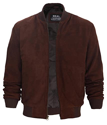 Adamsville Suede Leather Jacket - Dark Brown
