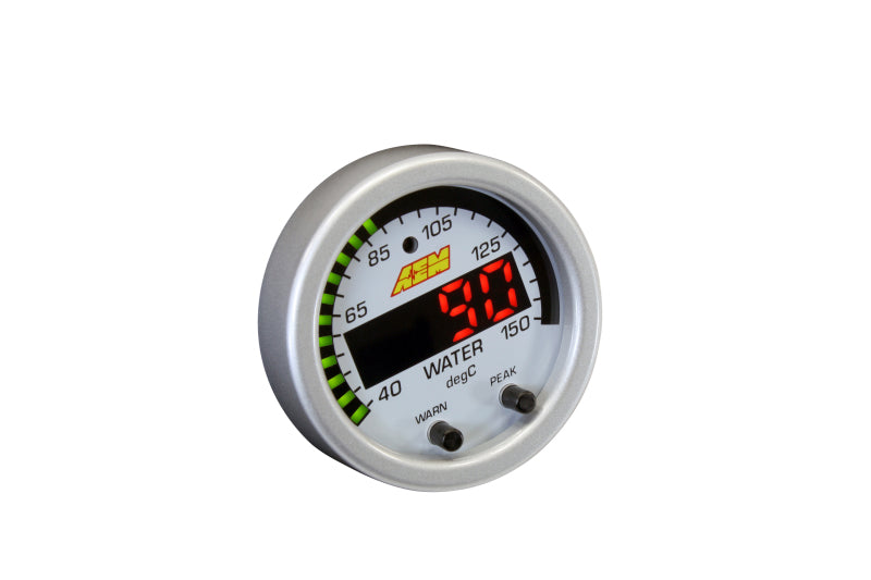 AEM X Series Temperature Gauge Kit 100-300F - Black Bezel & Water Temp Faceplate | Performance Monitoring for Cars, Trucks, Boats | Engine & Fluid Temperature Measurement