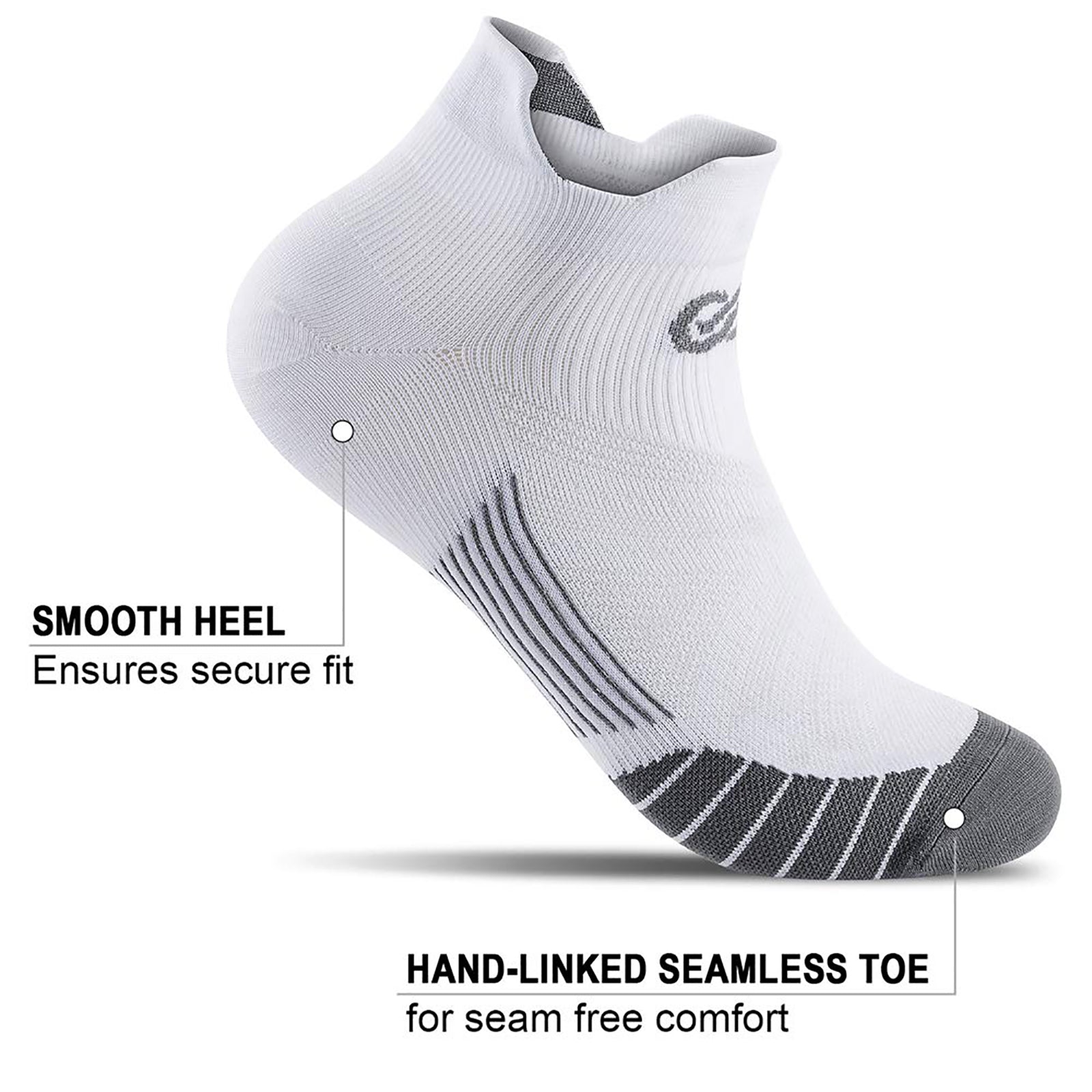 GECKOMAN x PAPLUS Ankle Compression Running Socks for Men & Women - 2 Pairs Pack - Moisture Wicking & Breathable for Marathon, Hiking, Gym Workout & Sports Performance