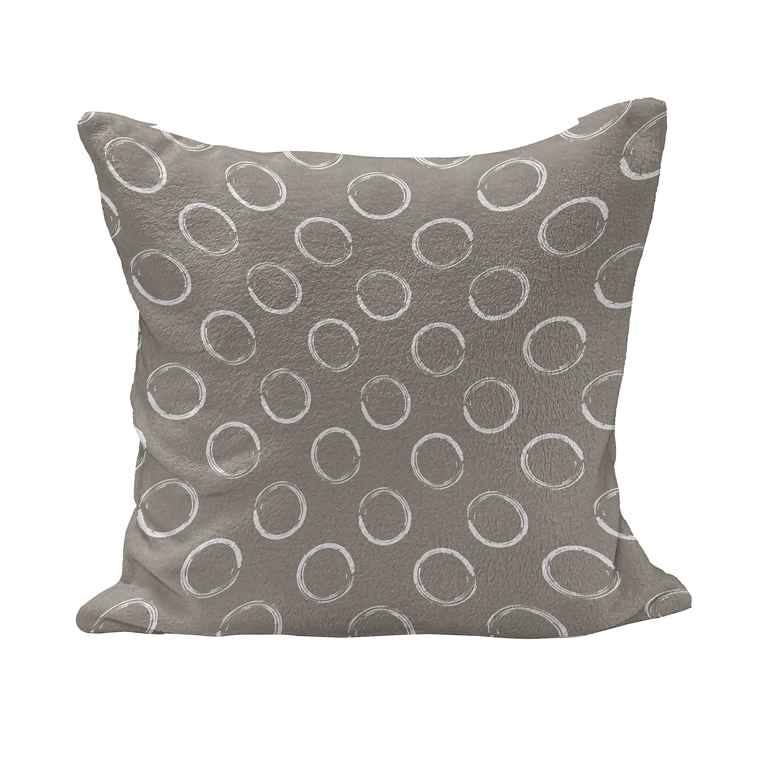 Ambesonne Taupe Fluffy Throw Pillow Cover 28x28 - Vintage Brushstroke Ring Pattern Decorative Cushion Case - Soft Square Accent Pillow for Living Room, Bedroom & Sofa Decor