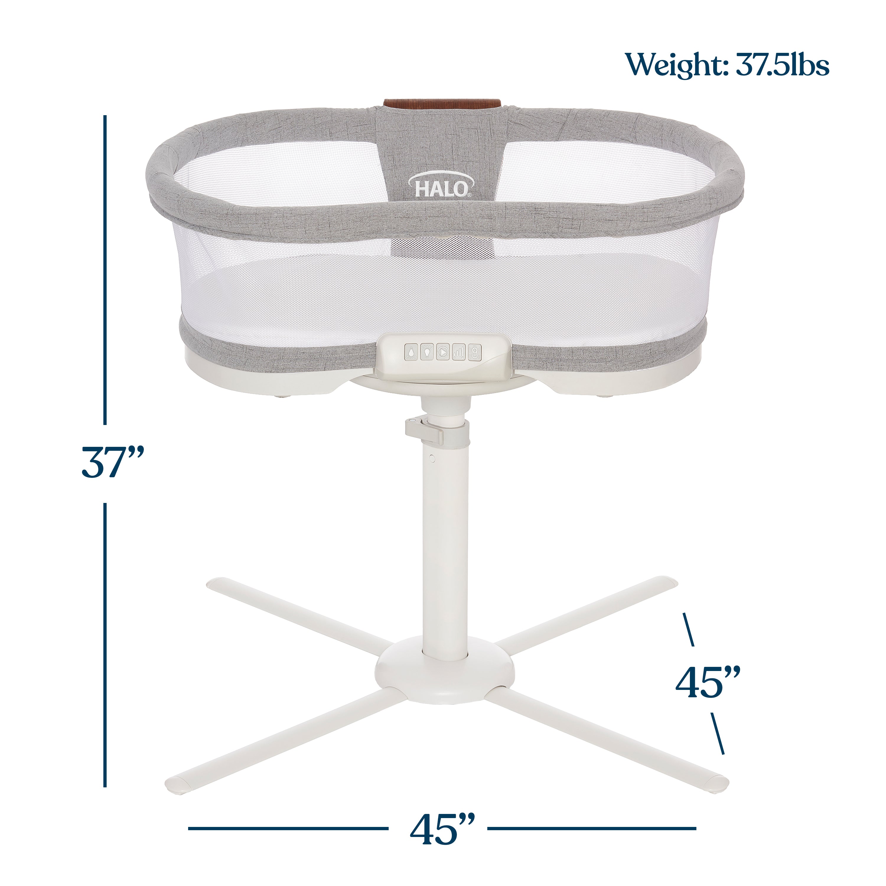 Halo BassiNest Luxe Series Vibrating Baby Bassinet - Premium Portable Crib for Newborns & Infants - Perfect for Nursery, Bedroom & Travel Use