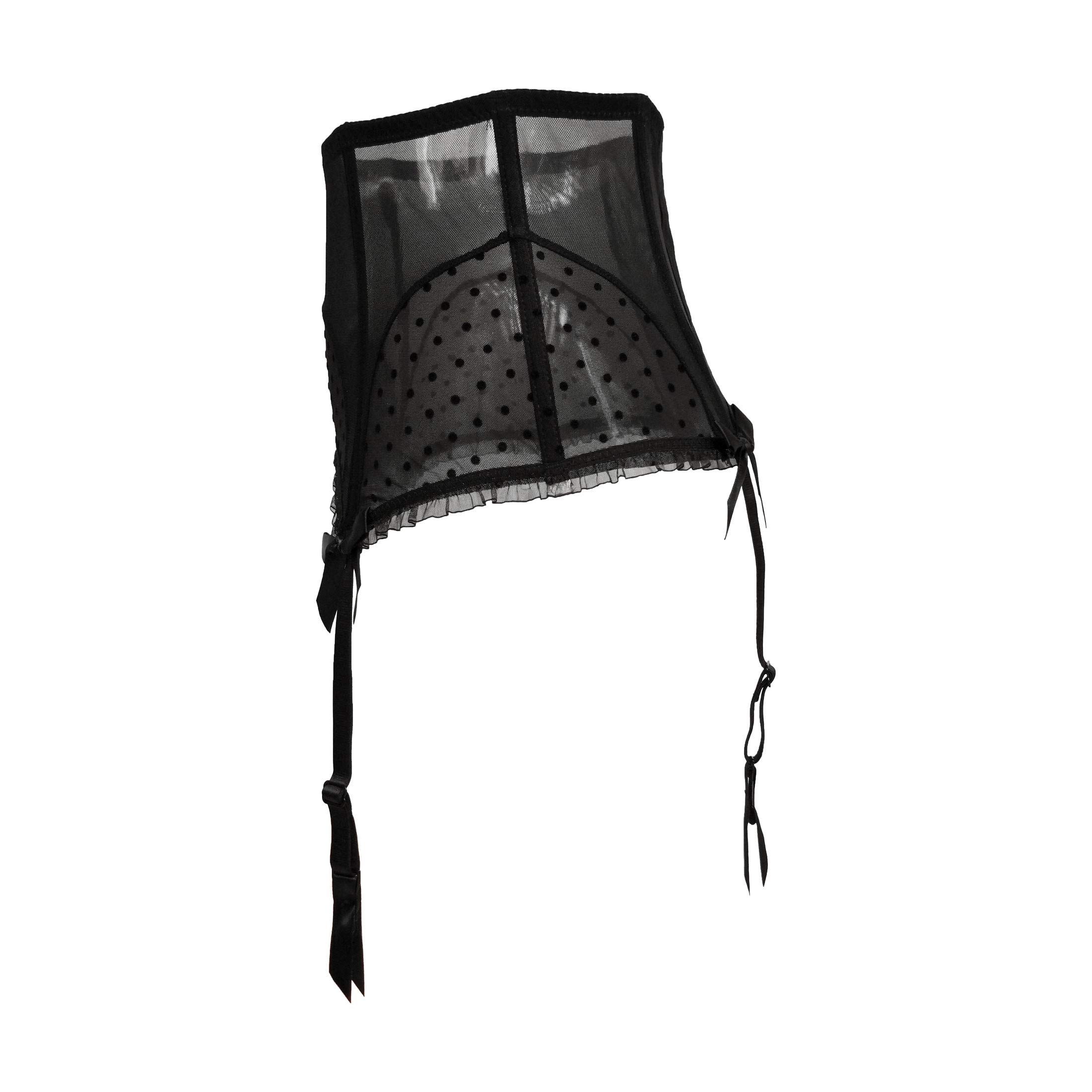 TVRtyle Women's Black Fishbone Metal Clip Garter Belt for Stockings - Sexy Lingerie Accessory for Bridal, Boudoir & Special Occasions