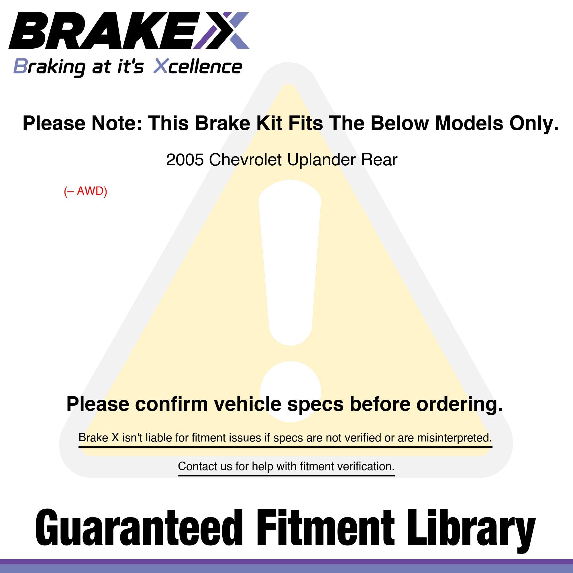 High-Quality Rear Brake Pads and Rotors Kit for 2005 Chevrolet Uplander - NYX OE+ Rotors & Alpha Ceramic Pads | Smooth Braking, Reduced Noise | Perfect for City Driving, Highway Commuting and Towing