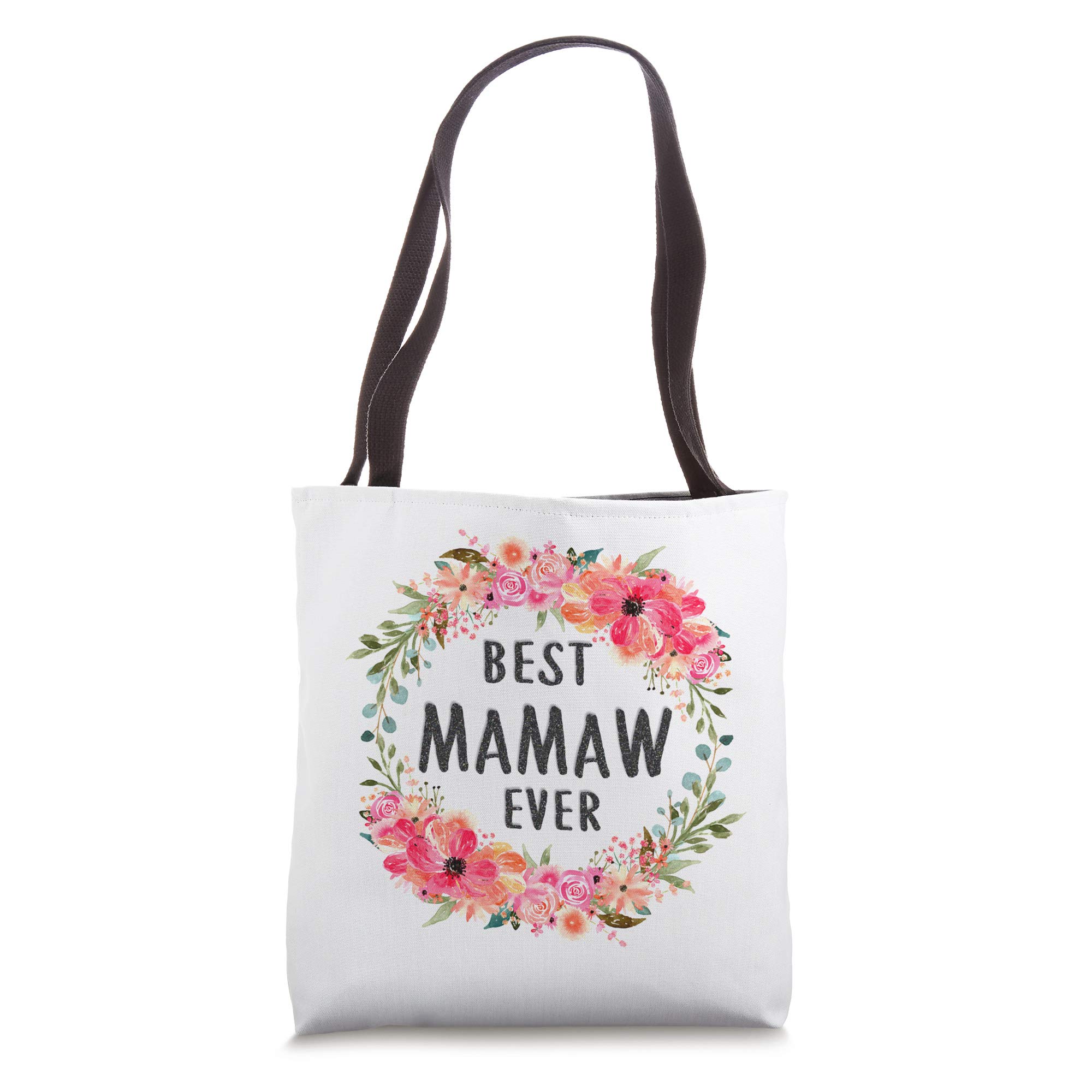 Best Mamaw Ever Tote Bag - Cute Family Themed Gift for Mom & Grandma - Durable Canvas Tote for Women - Perfect for Shopping, Beach Trips & Daily Use