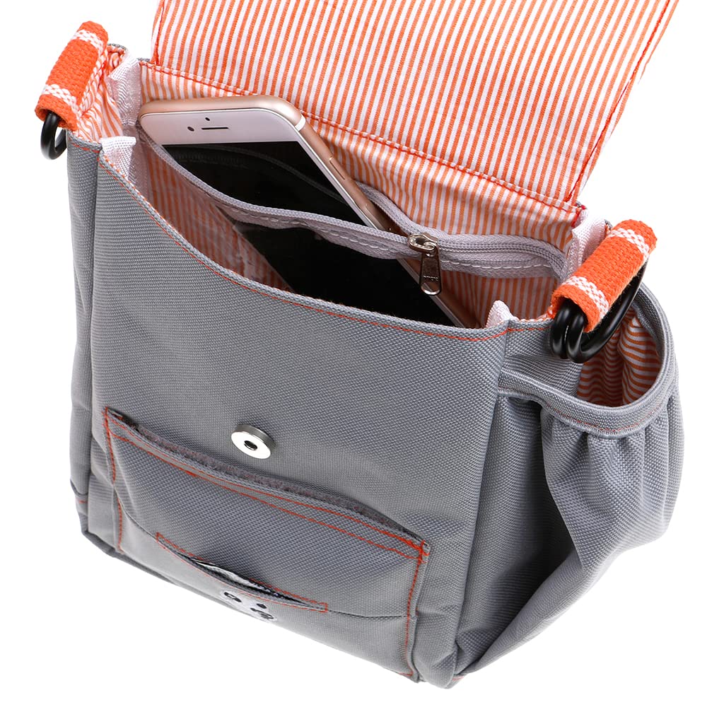 DOOG Adjustable Shoulder Walkie Bag for Dogs - Lightweight Pet Carrier with Poo Bag & Water Bottle Pockets - Perfect for Hiking, Travel & Daily Walks (Grey)