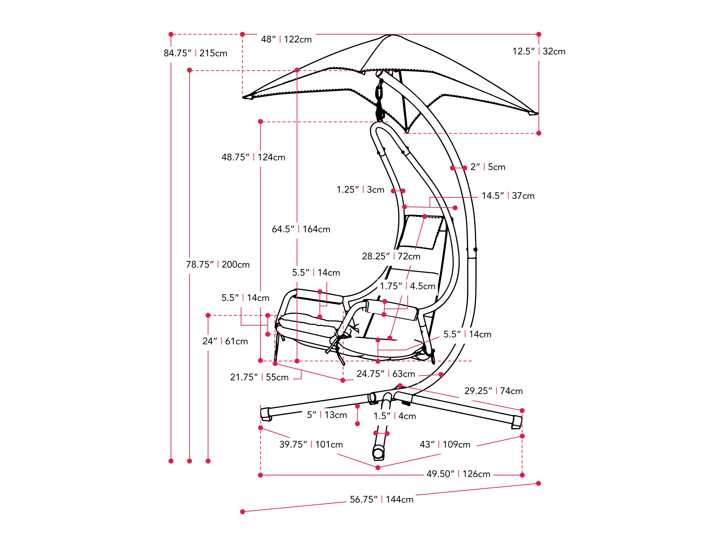 Light Blue Swing Lounge Chair - Outdoor Hanging Hammock Chair for Patio, Garden, Balcony - Comfortable Relaxing Seat with Stand