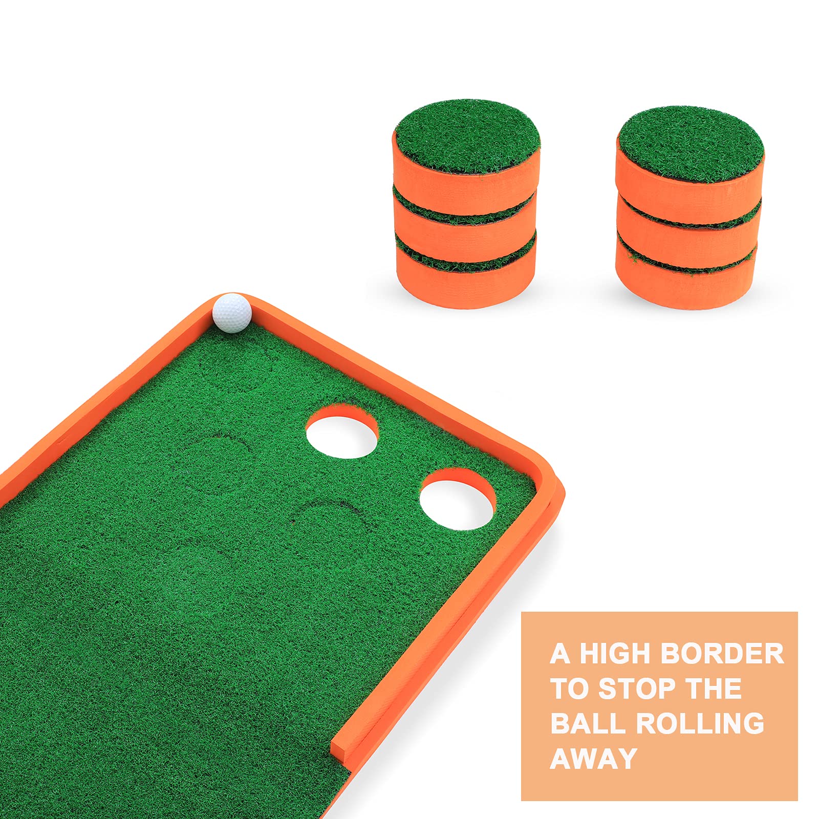 SPRAWL Golf Pong Game Set - Indoor/Outdoor Putting Mat with Golf Putters - Practice Putting Green for Training - Perfect Golf Gift for Home, Office & Backyard - Great for Parties, Family Fun & Skill Improvement