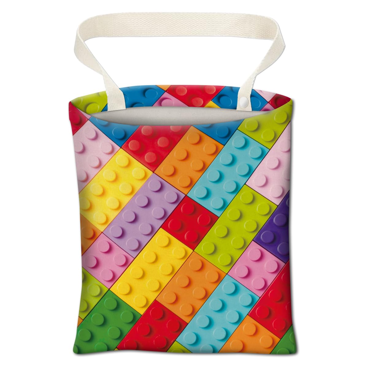 Colorful Car Trash Can with Hanging Storage Organizer - Leakproof Auto Garbage Bin for Vehicle, Travel & Camping - Perfect for Road Trips, Family Outings and Daily Commute