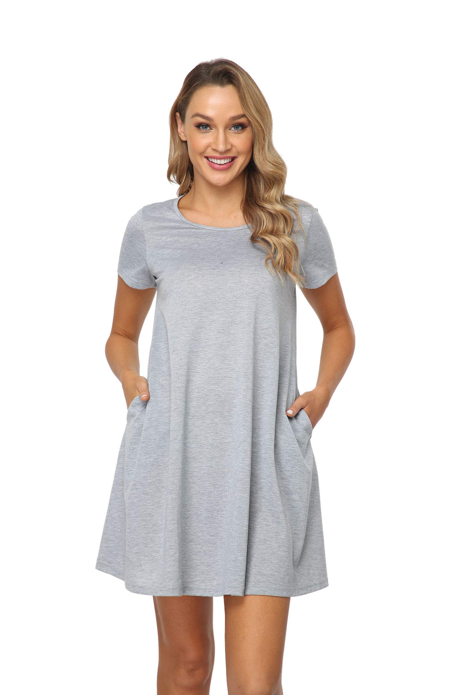 Qurvoo Women's Floral Summer Casual Dress - Sleeveless/Short Sleeve with Pockets | Perfect for Beach, Vacation & Everyday Wear