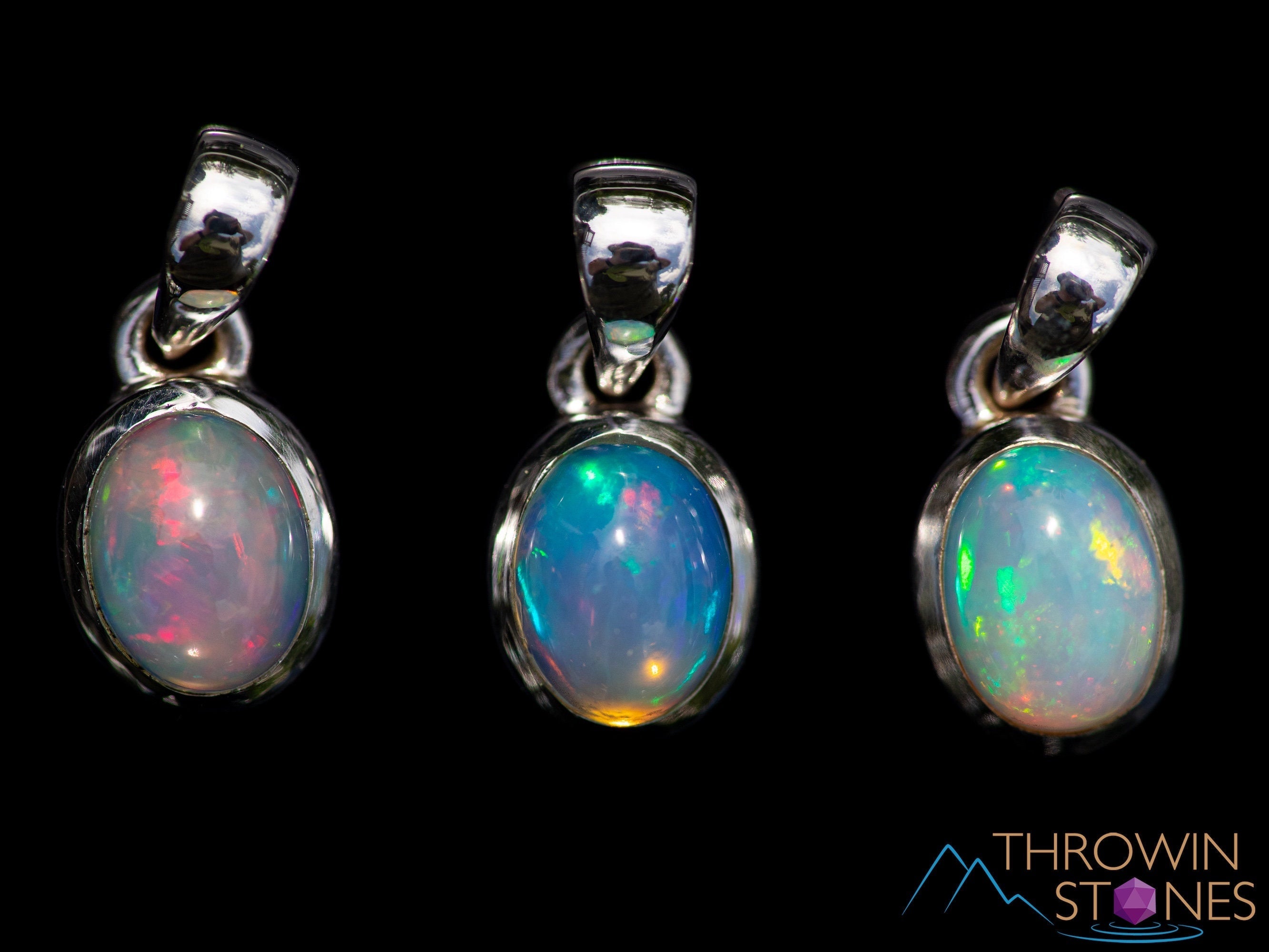 Opal Pendant Necklace - Sterling Silver Oval Extra Small Birthstone Jewelry with Welo Opal Cabochon | Perfect Gift for Birthday, Anniversary & Special Occasions