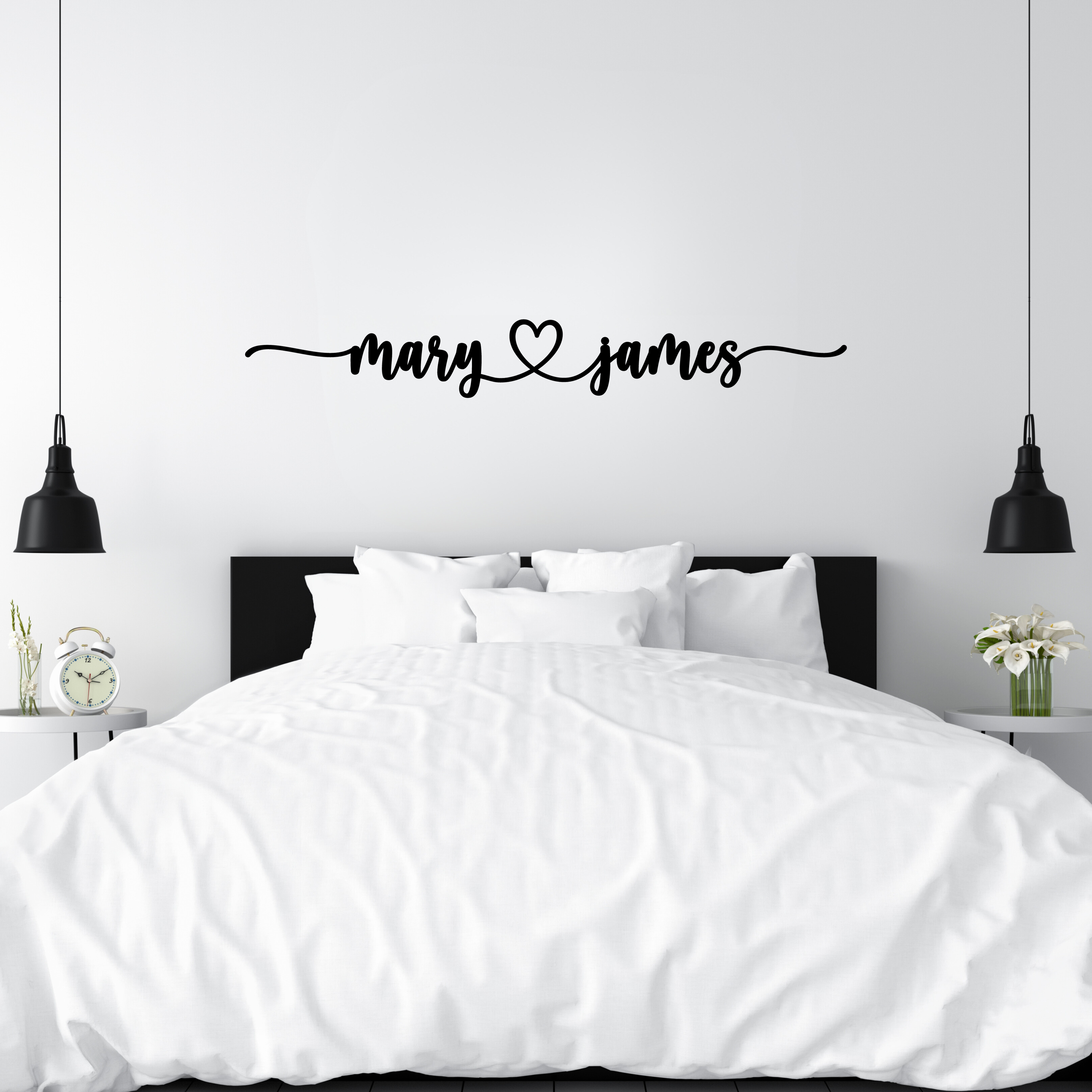 Personalized LoveLink Metal Wall Sign - Custom Couple Name & Date - Rustic Home Decor for Bedroom, Living Room, Wedding Gift