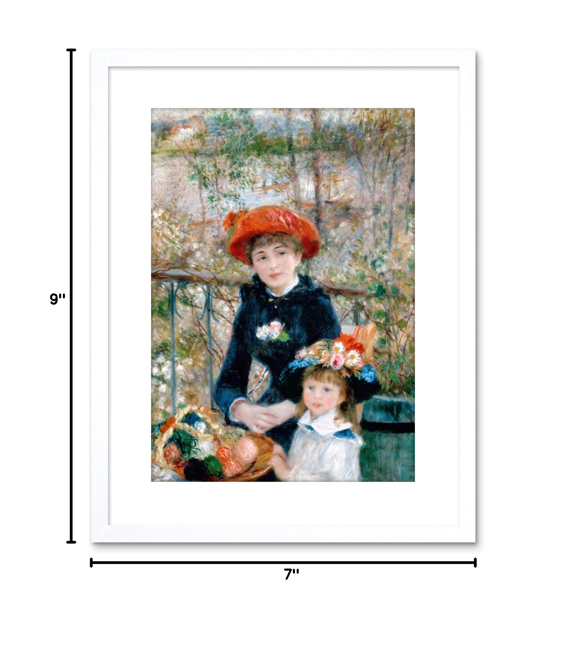 Renoir Two Sisters on the Terrace Framed Art Print - Exterior Portrait Painting F97X4910 - Perfect for Living Room, Bedroom & Office Decor