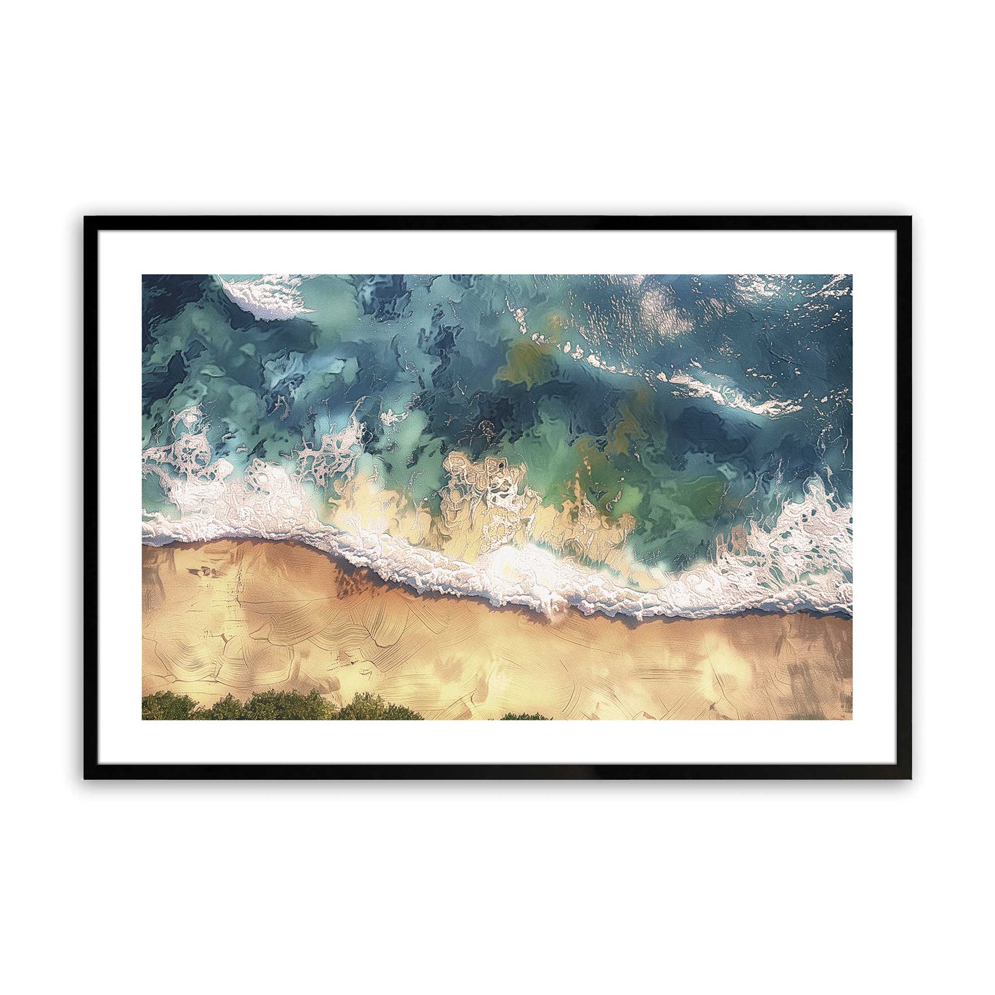 Aerial Shoreline Print - Stunning Beach Wall Art for Coastal Home Decor | Perfect for Living Room, Bedroom & Office