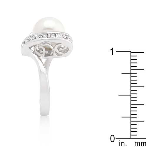 Elegant Single Pearl Cocktail Ring for Women - Vintage Pearl Jewelry for Evening Parties, Weddings & Special Occasions