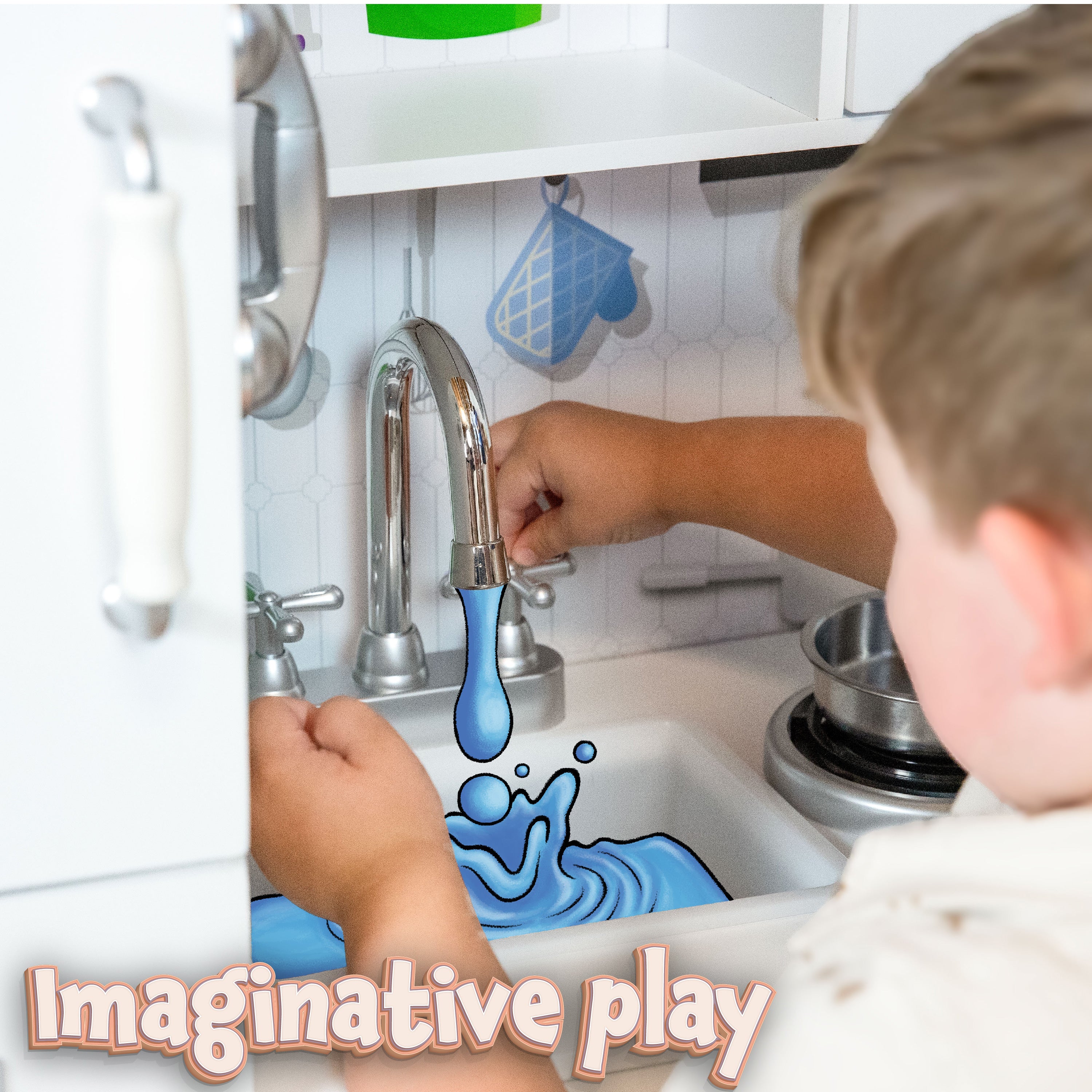 Sunnydaze Chef Sounds Wooden Play Kitchen Set with Lights & Sounds - Interactive Pretend Play Toy for Kids, Perfect for Home & Preschool Learning Activities
