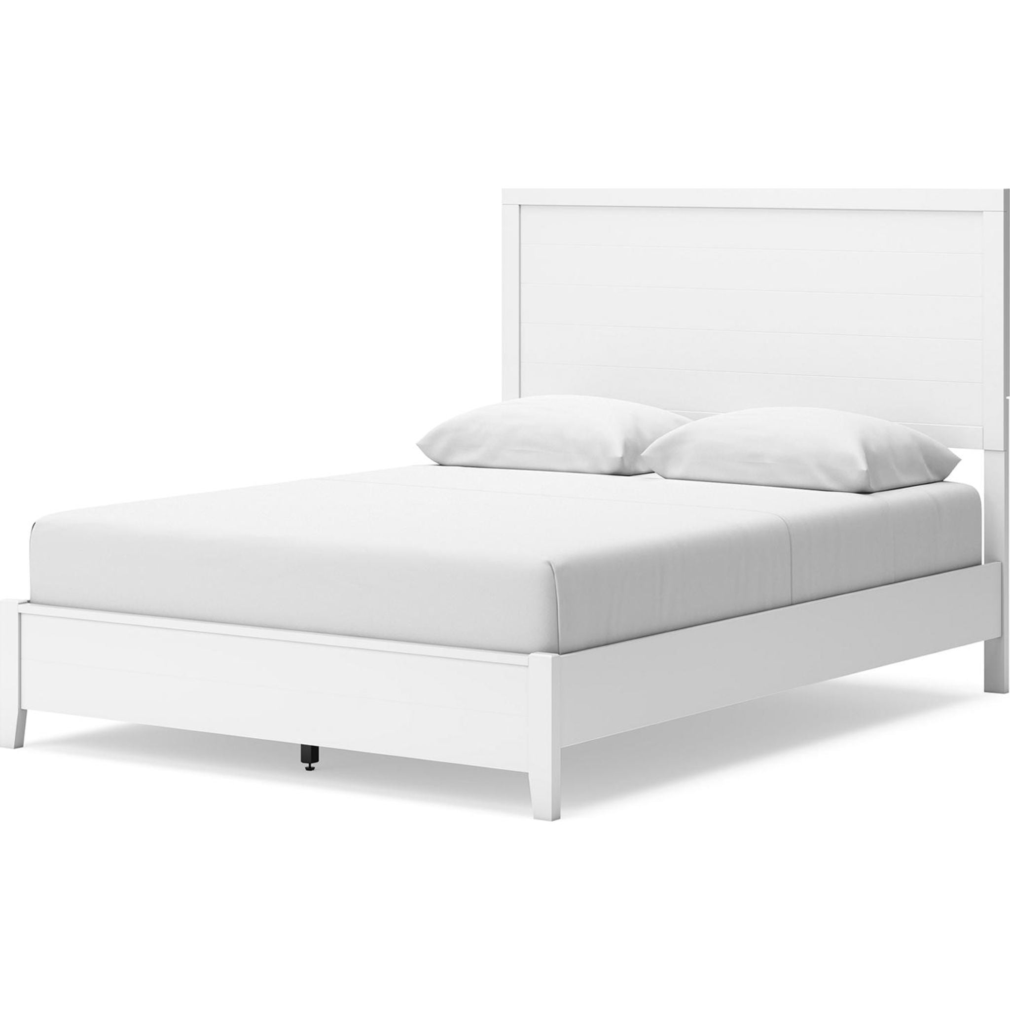 Binterglen Queen Size Panel Bed Frame - Modern Upholstered Platform Bed with Wooden Headboard for Bedroom, Guest Room, or Master Suite