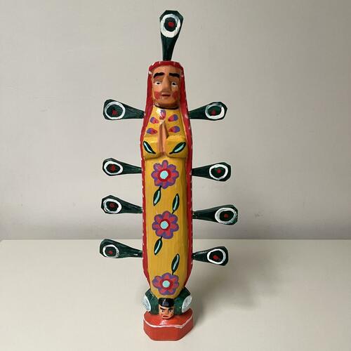 Hand-Painted Wooden Virgin of Guadalupe Statue - KALALOU GJC1010 - Religious Home Decor, Catholic Gifts, Altar Display for Prayer & Meditation