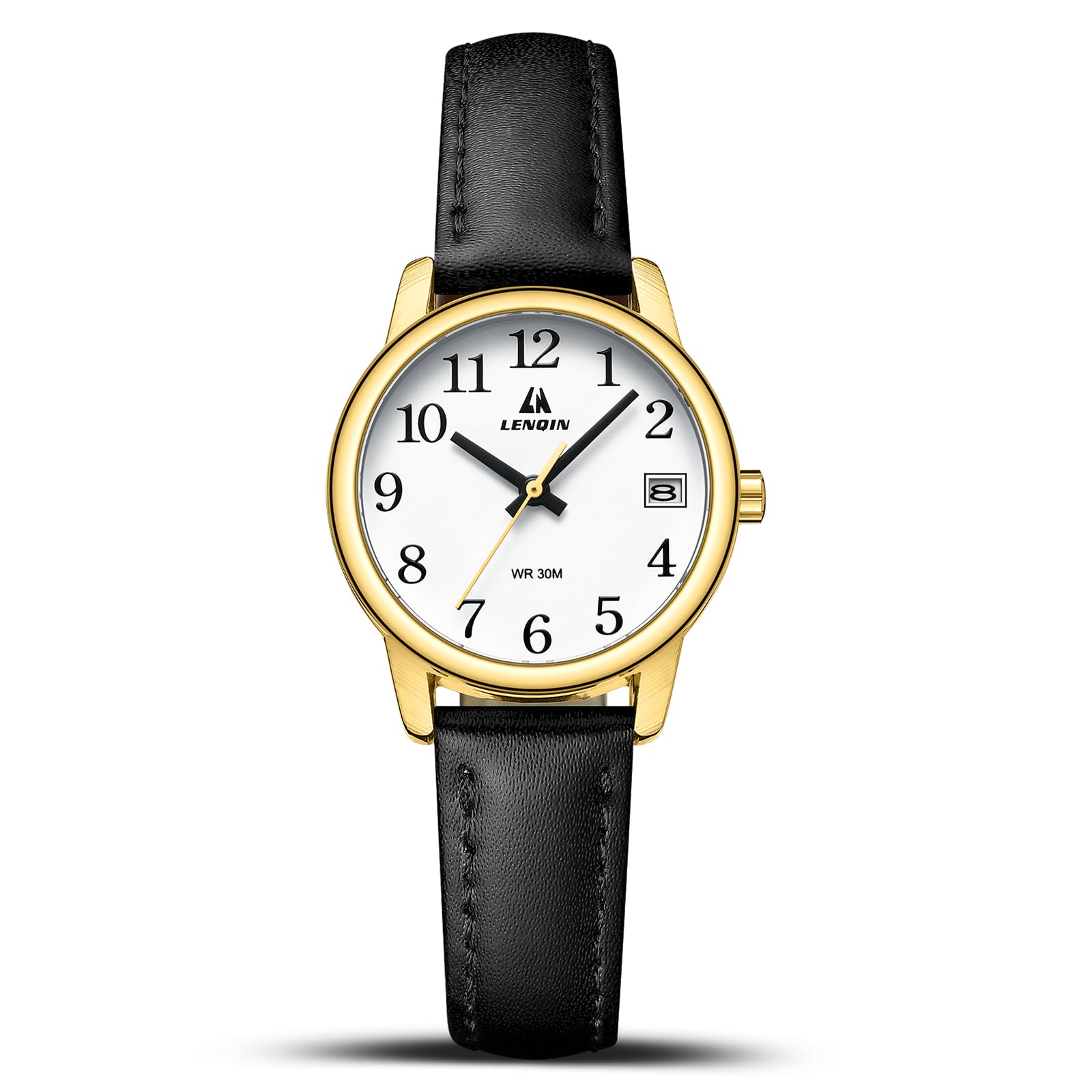 LENQIN Women's Analog Quartz Watch - Waterproof Ladies Wristwatch with Genuine Leather Strap & Luminous Easy-Read Dial | Perfect for Office, Casual Wear & Everyday Use