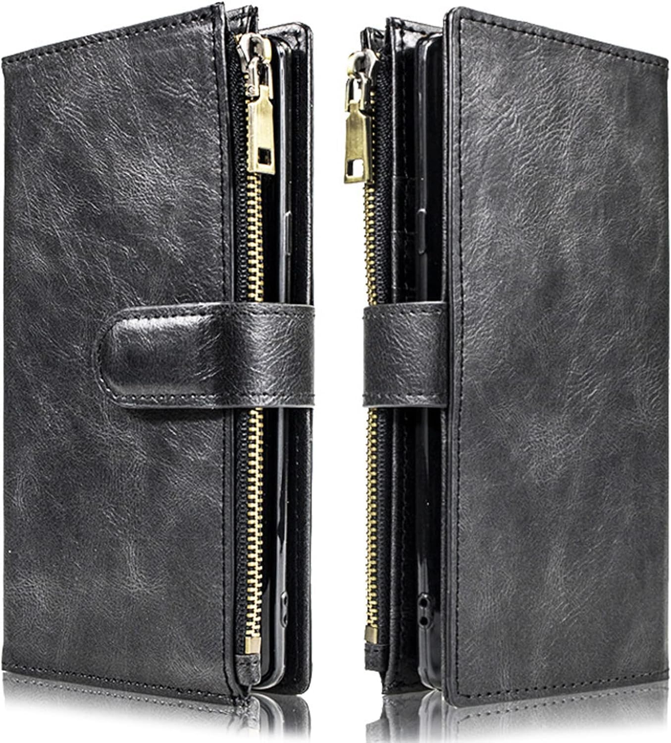 Premium Detachable 2-in-1 PU Leather Wallet Case for iPhone 14 Pro Max - Magnetic Clasp with Card Slots | Slim Protective Phone Cover (Black) | Perfect for Business, Travel & Everyday Use