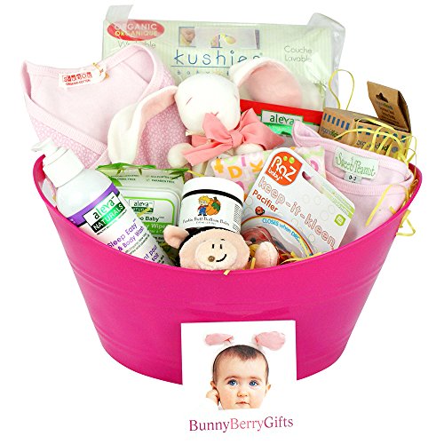 Organic Baby Girl Gift Basket Set - Newborn & Toddler Essentials - Perfect for Baby Showers, Birthdays & Special Occasions