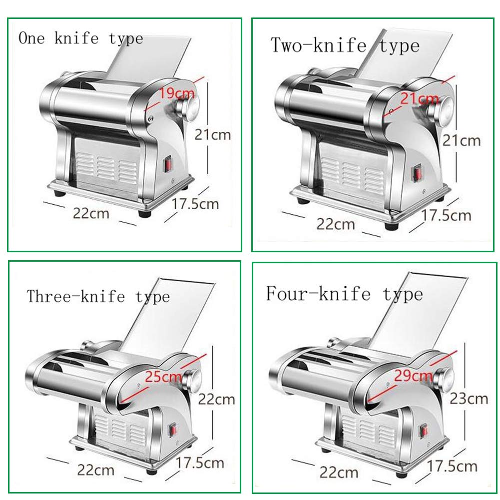 **Commercial Electric Pasta Maker Machine 110V 135W - Automatic Stainless Steel Noodle Maker with 6 Speed Adjustable Thickness & 4 Cutting Blades - Perfect for Spaghetti, Dumplings, Dough Sheets & More - Ideal for Restaurants, Home Kitchens & Italian Cuisine Lovers**