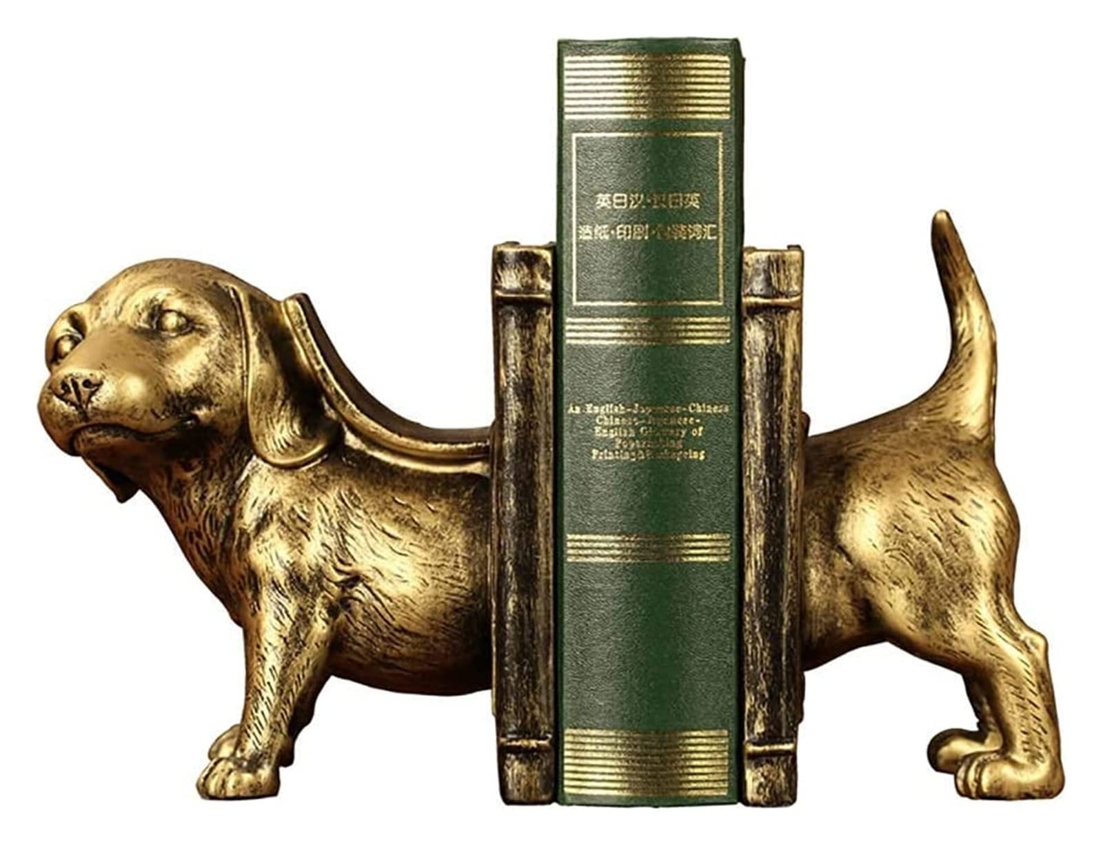 Vintage Dog Bookends - Decorative Resin Book Holder for Shelves, Office & Home - Perfect for Organizing Books, Displaying Collectibles & Adding Style to Any Room